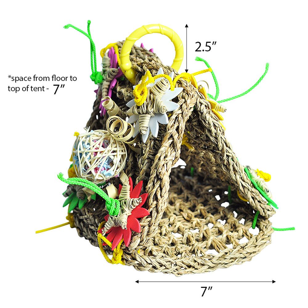 HAPPY-BEAKS-TOY-VINE-MAT-TENT-DELUXE-SMALL