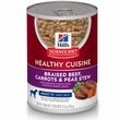 Hill's Science Diet Adult 7+ Healthy Cuisine Braised Beef, Carrots & Peas Stew Canned Dog Food, 12.5-oz, case of 12