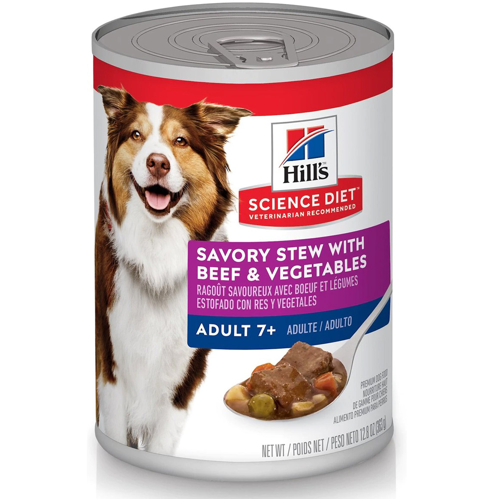 HILLS-SCIENCE-DIET-ADLT-7-BEEF-VEG-CAN-DOG-FD-12OZX12