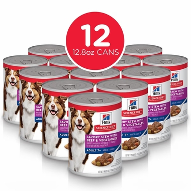 HILLS-SCIENCE-DIET-ADLT-7-BEEF-VEG-CAN-DOG-FD-12OZX12