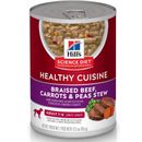 Hill's Science Diet Adult Healthy Cuisine Braised Beef, Carrots & Peas Stew Canned Dog Food, 12.5-oz, case of 12