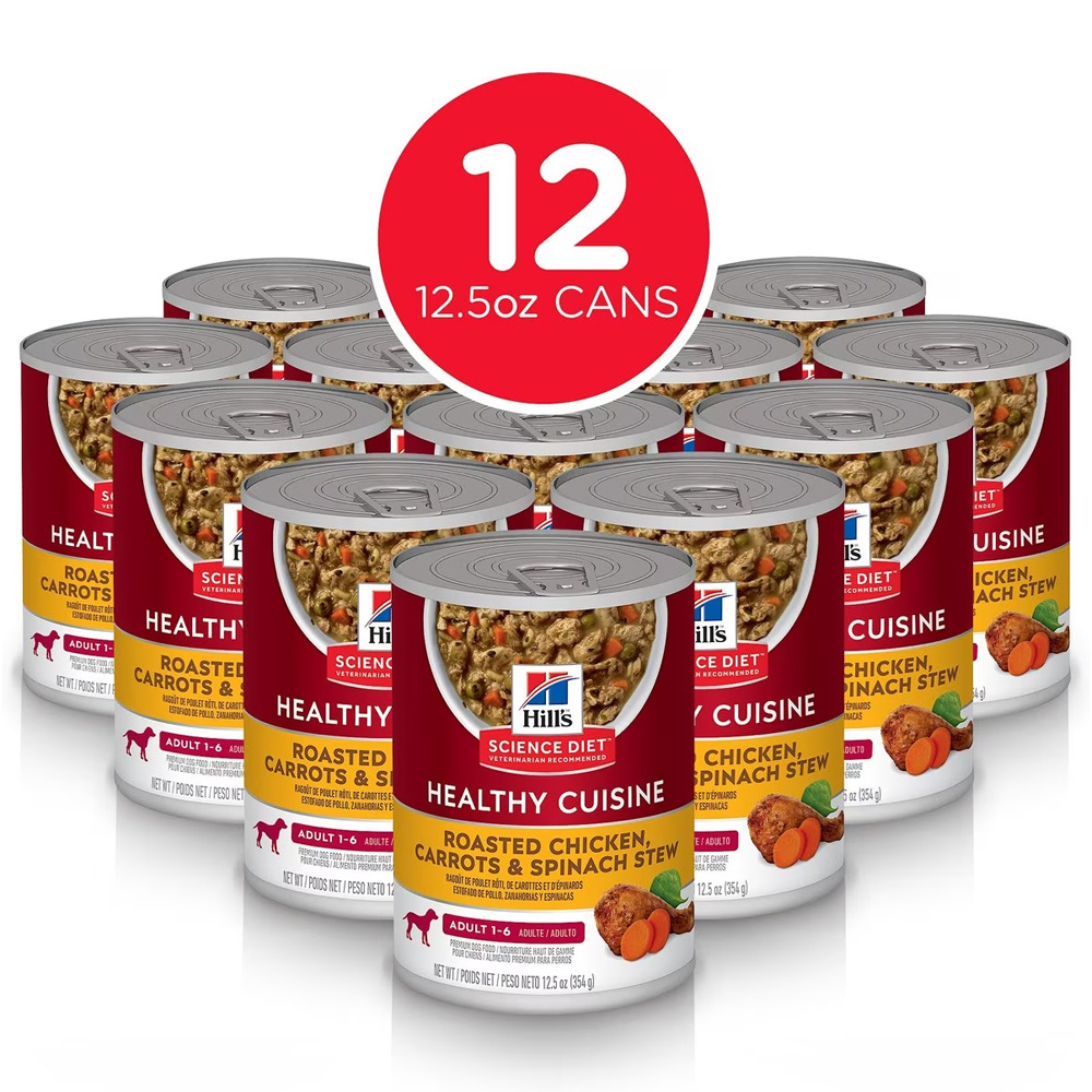 HILLS-SCIENCE-DIET-ADULT--CHICKEN-CARRTS-SPINACH-STEW-WET-DOG-FD-12X12