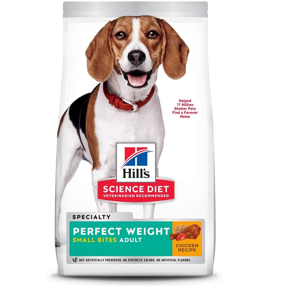 HILLS-SCIENCE-DIET-ADULT-PERFECT-WEIGHT-SM-BITES-CHICKEN-DRY-DOG-FD-12LB