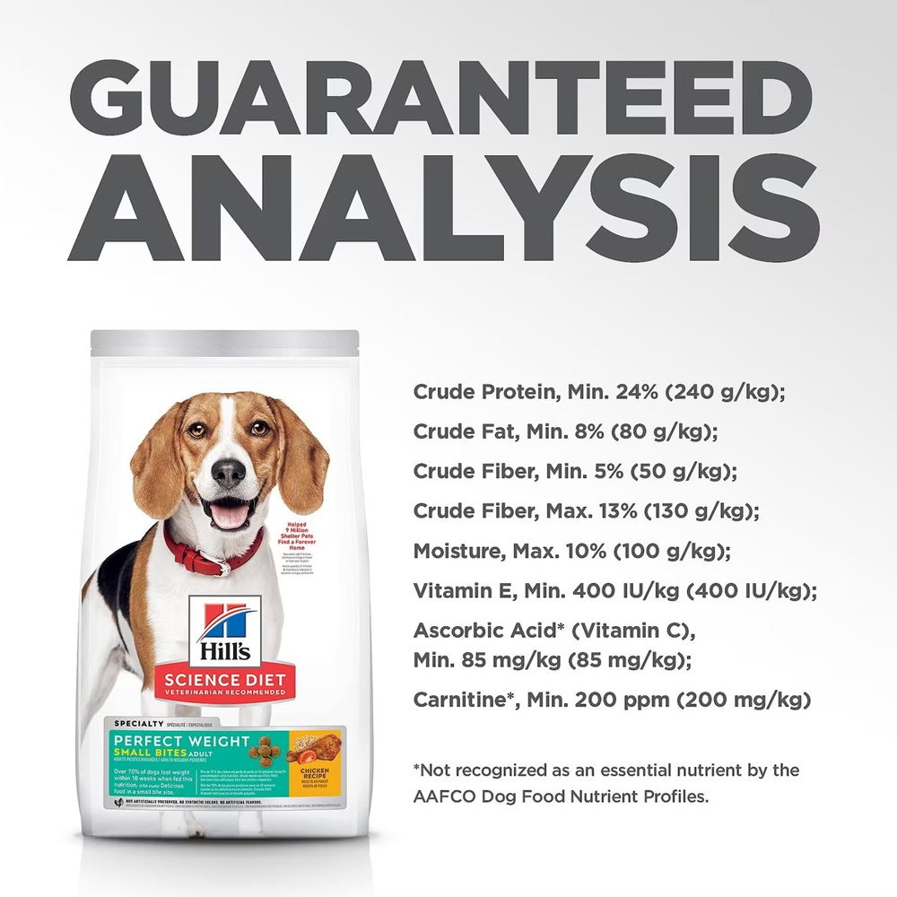 HILLS-SCIENCE-DIET-ADULT-PERFECT-WEIGHT-SM-BITES-CHICKEN-DRY-DOG-FD-12LB