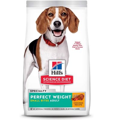 HILLS-SCIENCE-DIET-ADULT-PERFECT-WEIGHT-SM-BITES-CHICKEN-DRY-DOG-FD-4LB