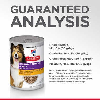 HILLS-SCIENCE-DIET-ADLT-SENSTVE-STOMCH-CHICKEN-VEG-CAN-DOG-FD-12OZX12