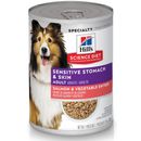 Hill's Science Diet Adult Sensitive Stomach & Skin Grain-Free Salmon & Vegetable Entree Canned Dog Food, 12.8 oz can, case of 12