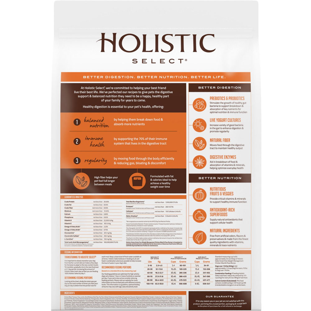 Holistic Select Weight Management Chicken Meal & Peas Recipe Dry Dog