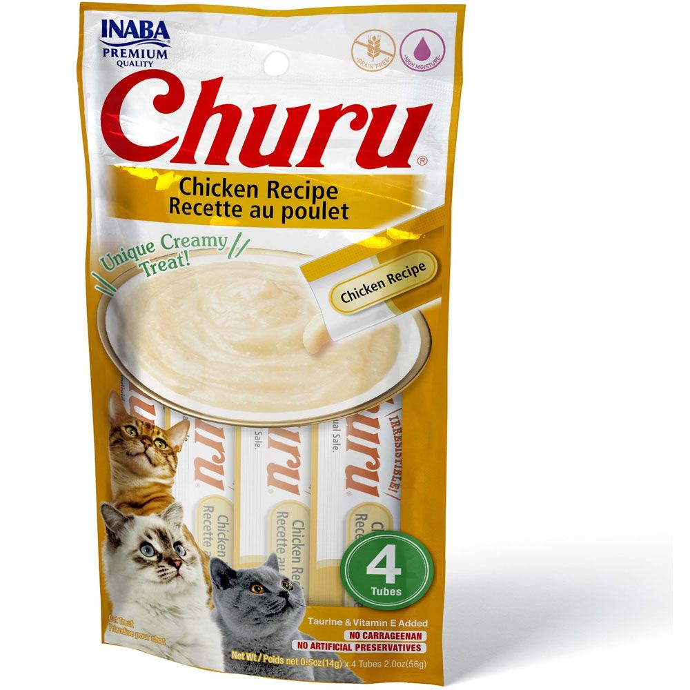 INABA-CHURU-GRAIN-FREE-CHICKEN-PUREE-CAT-TREATS-4CT