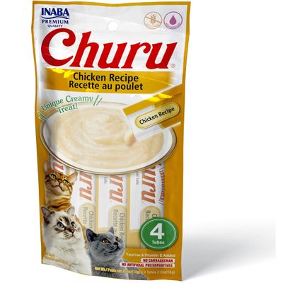 INABA-CHURU-GRAIN-FREE-CHICKEN-PUREE-CAT-TREATS-4CT