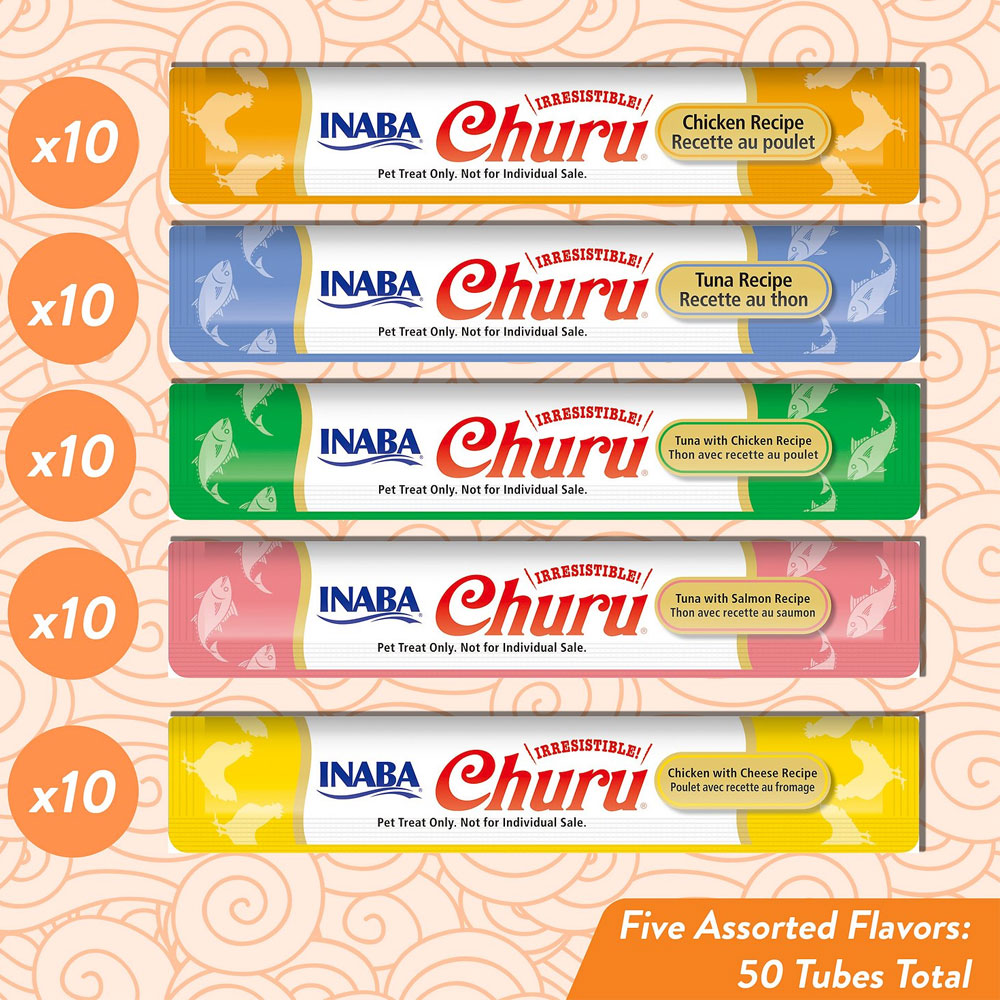 Inaba Churu Tuna & Chicken Puree Variety Pack GrainFree Lickable Cat