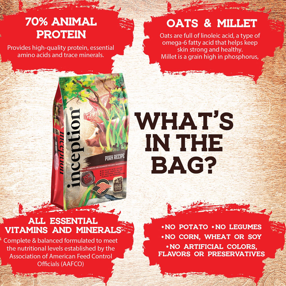 Inception Pork Recipe Dry Dog Food, 4lb bag On Sale EntirelyPets