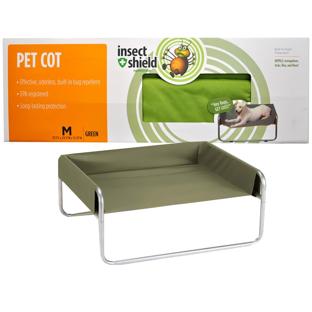 INSECT-SHIELD-PET-COT-MEDIUM-GREEN