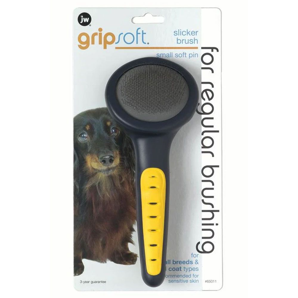 JW Pet Gripsoft Slicker Brush Soft Pin, Small On Sale EntirelyPets
