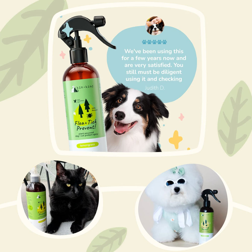 kin+kind Natural Flea & Tick PlantBased Lemongrass Repel Spray for Dogs, 12oz bottle On Sale