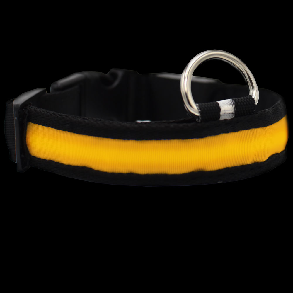 YELLOW-LED-SAFETY-ELECTRIC-GLOW-COLLAR-LARGE