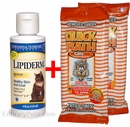 Lipiderm Liquid Feline (4 oz.) + 10 ct. Quick Bath Cat Wipes