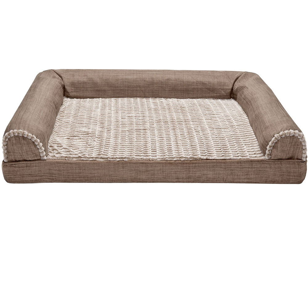 FurHaven Luxe Fur & Performance Linen Memory Top Sofa Bed