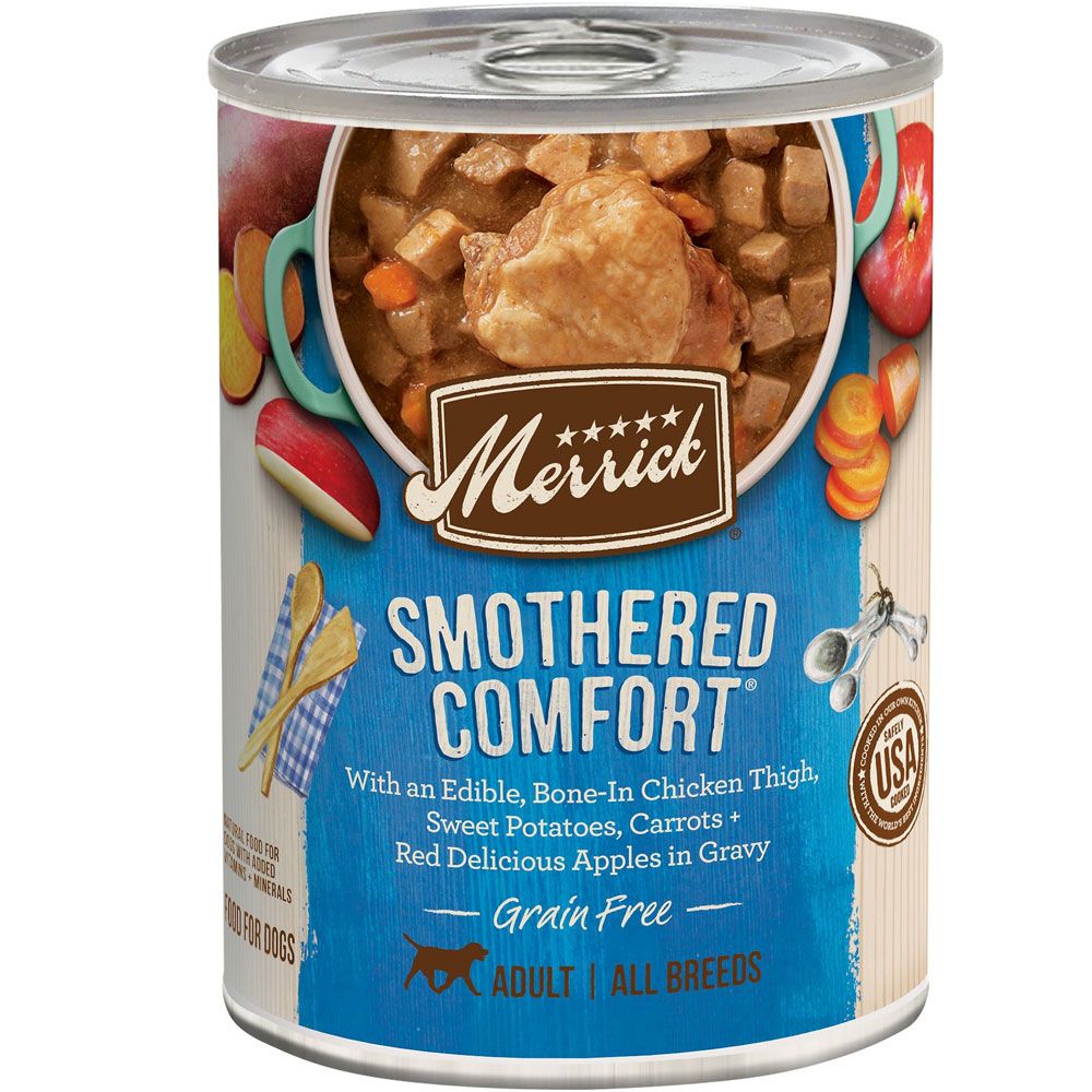 Merrick Grain Free Wet Dog Food Smothered Comfort, 12.7oz can, case of 12 On Sale EntirelyPets