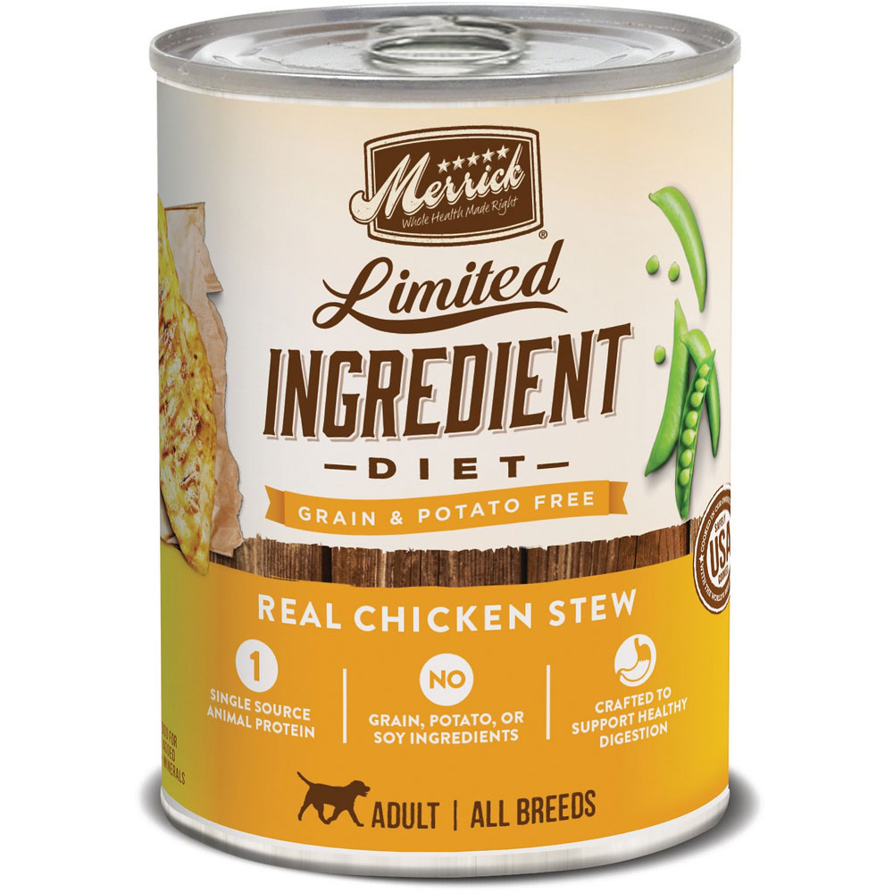 Merrick Limited Ingredient Diet GrainFree Real Chicken Stew Canned Dog