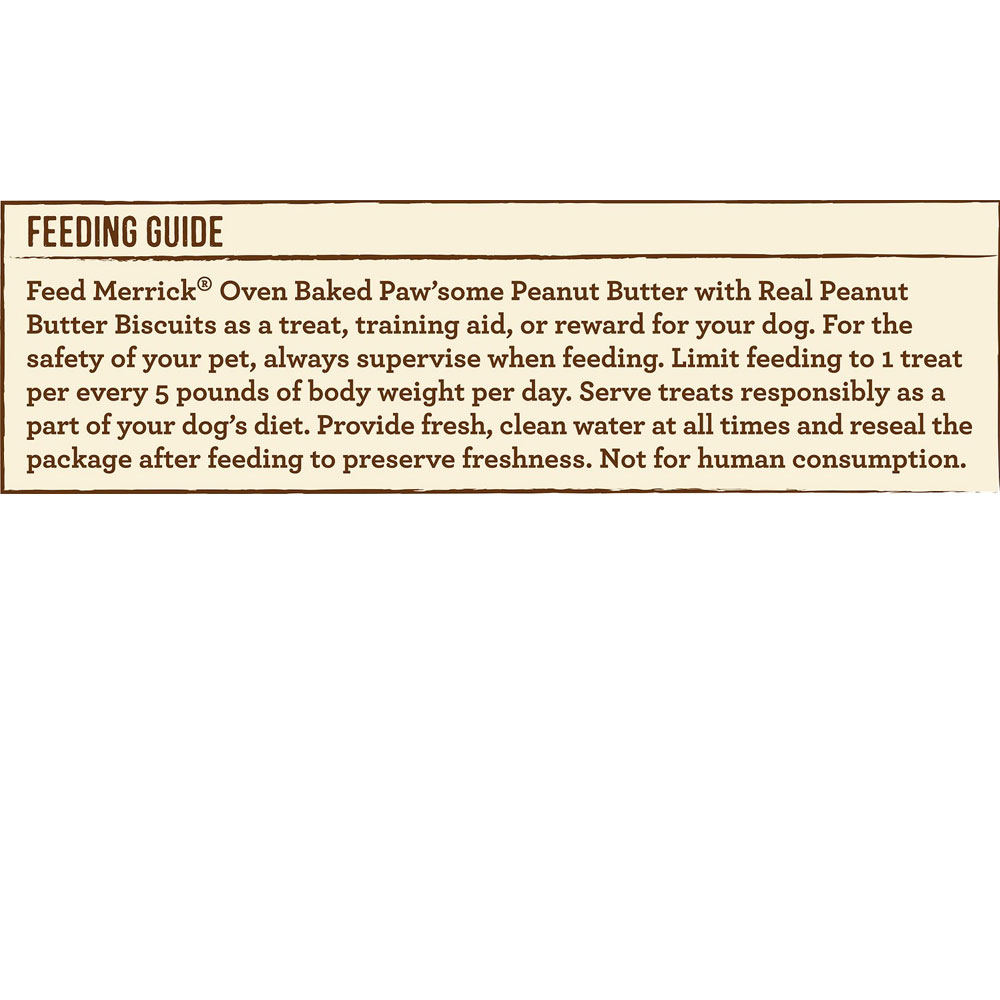 Merrick Oven Baked Paw'some Peanut Butter w/ Real Peanut Butter Dog Treats, 11oz bag On Sale