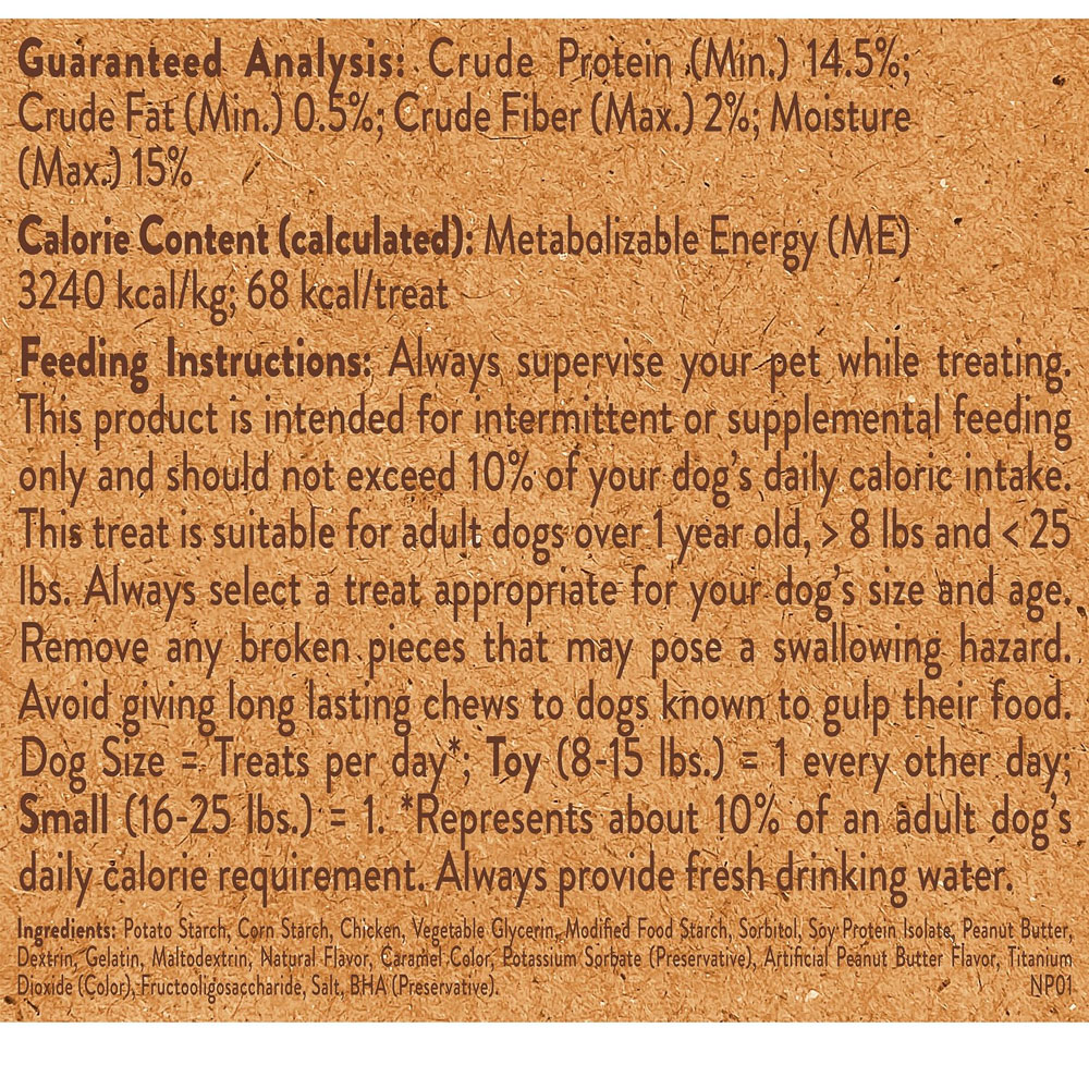 MilkBone Gnaw Bones Mini Peanut Butter & Chicken Flavor Dog Treats, 8