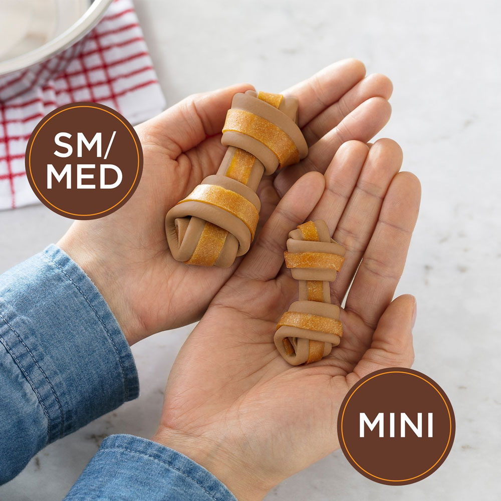 MilkBone Gnaw Bones Mini Peanut Butter & Chicken Flavor Dog Treats, 8