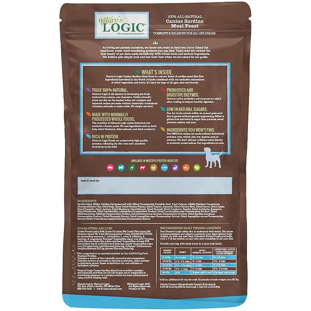Nature's Logic Canine Sardine Meal Feast All Life Stages Dry Dog Food
