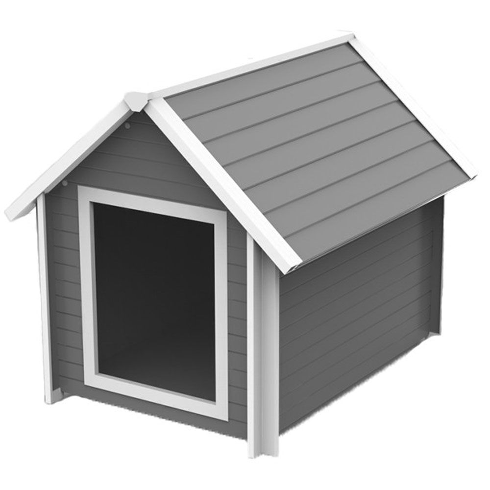 NEW-AGE-PET-BNKHOUSE-DGHOUSE-GRY-LG-31X36X36