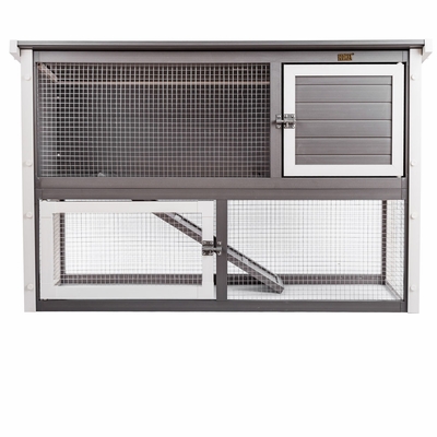 NEW-AGE-PET-CLUMBIA-RBBIT-HUTCH-GRY-ANTQUEWHT-19X43X29