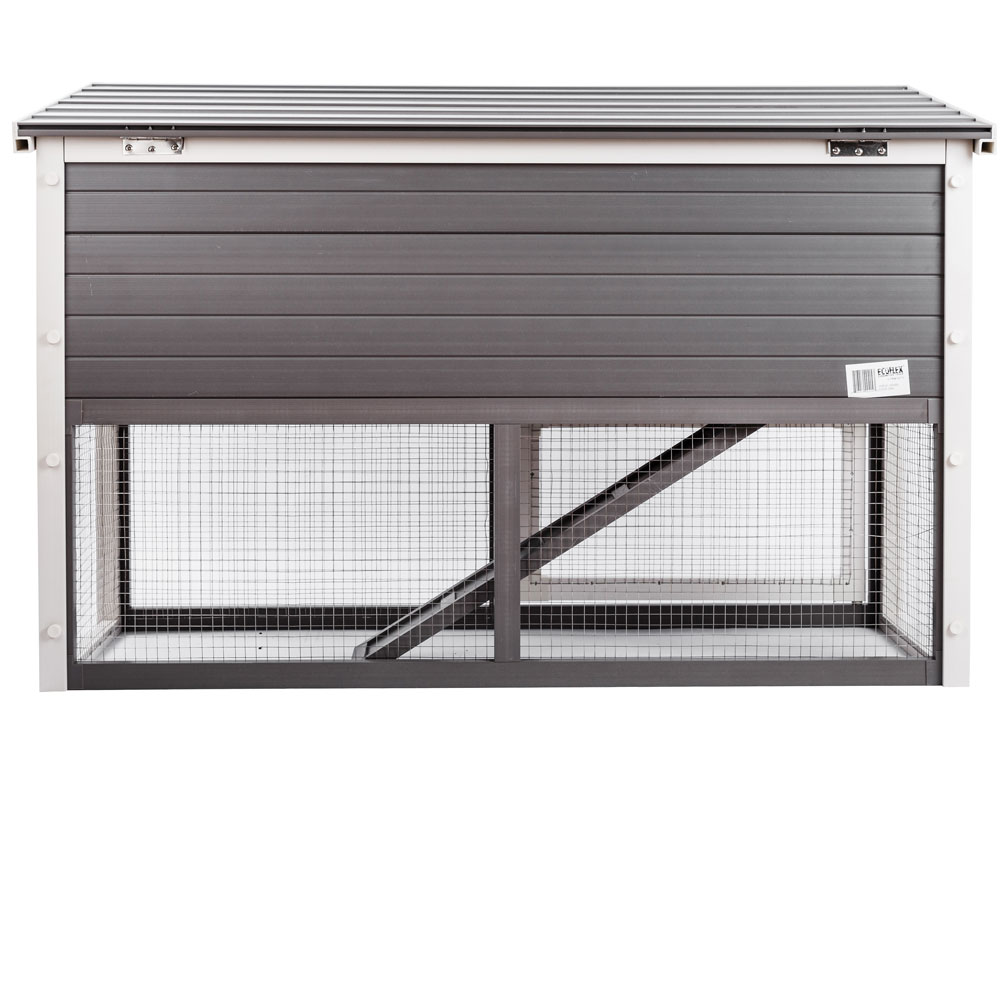 NEW-AGE-PET-CLUMBIA-RBBIT-HUTCH-GRY-ANTQUEWHT-19X43X29
