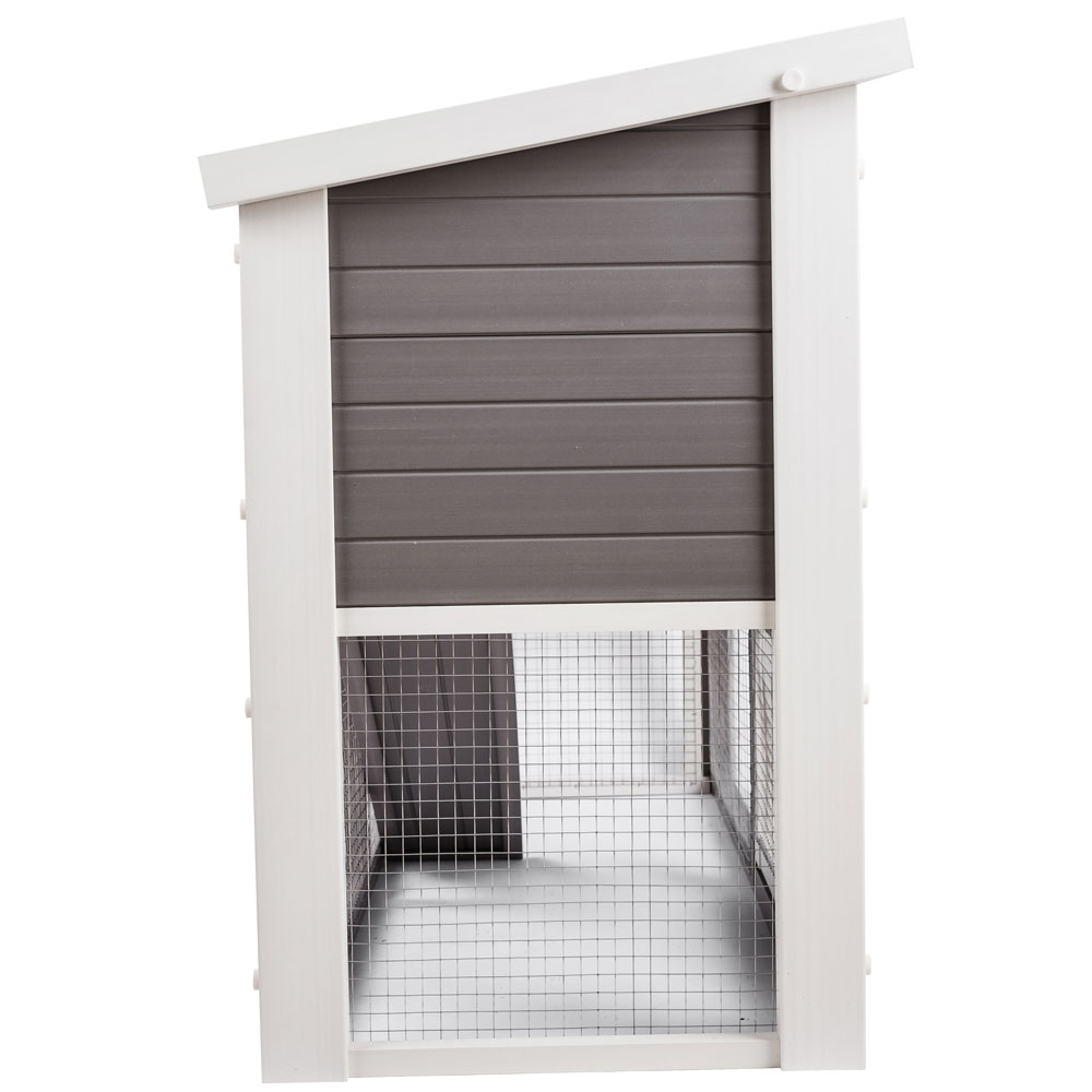 NEW-AGE-PET-CLUMBIA-RBBIT-HUTCH-GRY-ANTQUEWHT-19X43X29