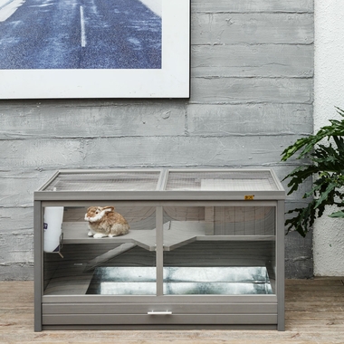NEW-AGE-PET-JMB-PRK-AVENUE-INDR-RBBIT-HUTCH-GRY-23X43X23
