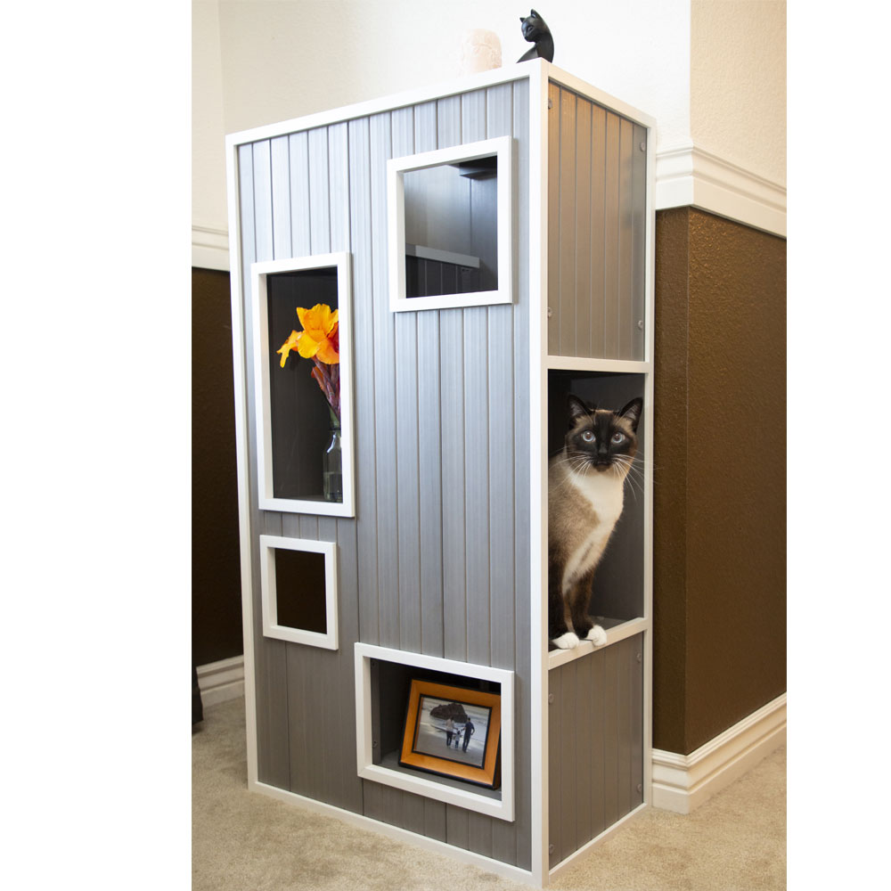 NEW-AGE-PET-KITTY-KASE-GRY-ANTIQU-WHITE-26X13X48