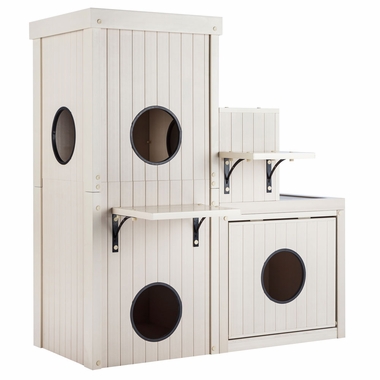 NEW-AGE-PET-KITTY-KATIO-HOUSE-MAPLE-19X47X44