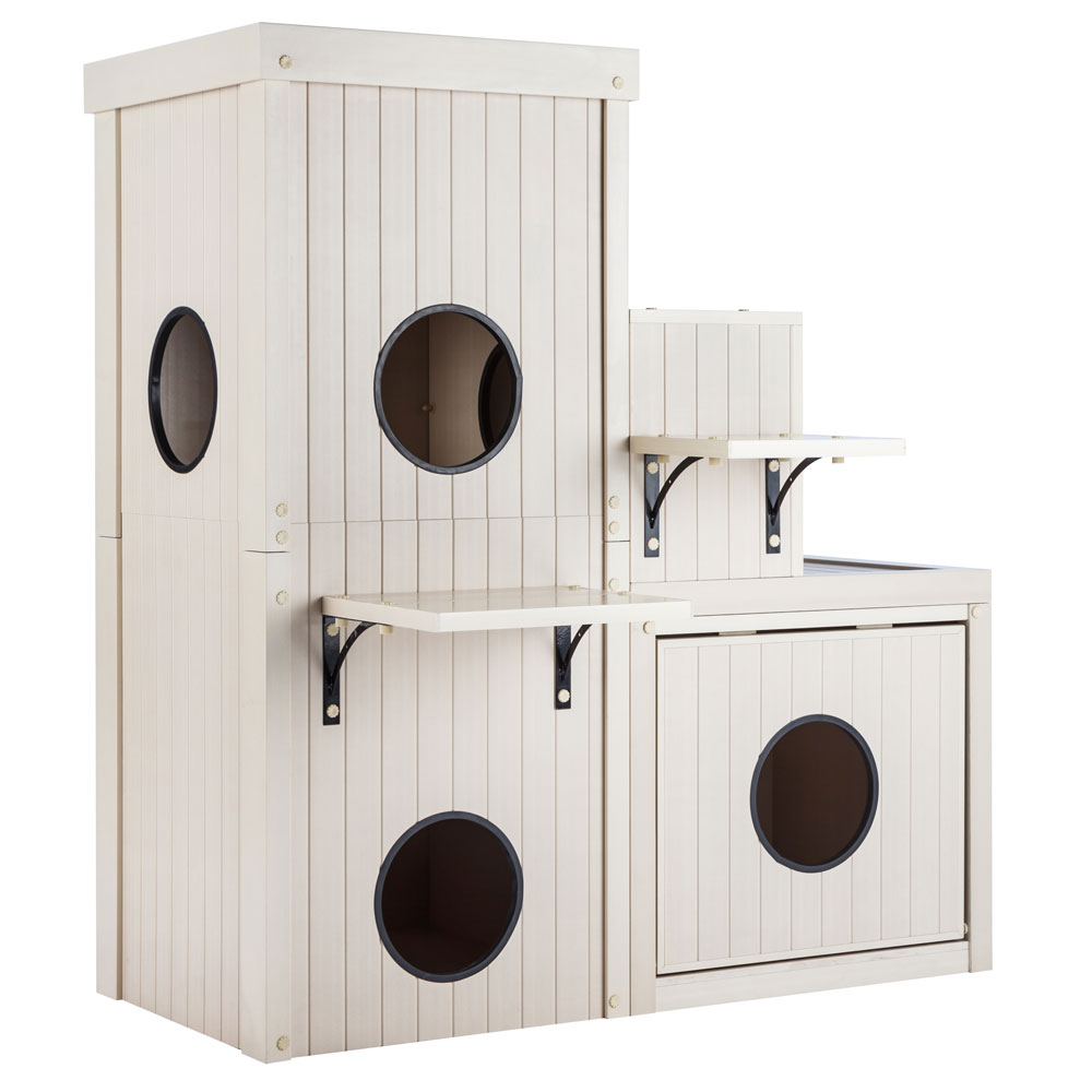 NEW-AGE-PET-KITTY-KATIO-HOUSE-MAPLE-19X47X44