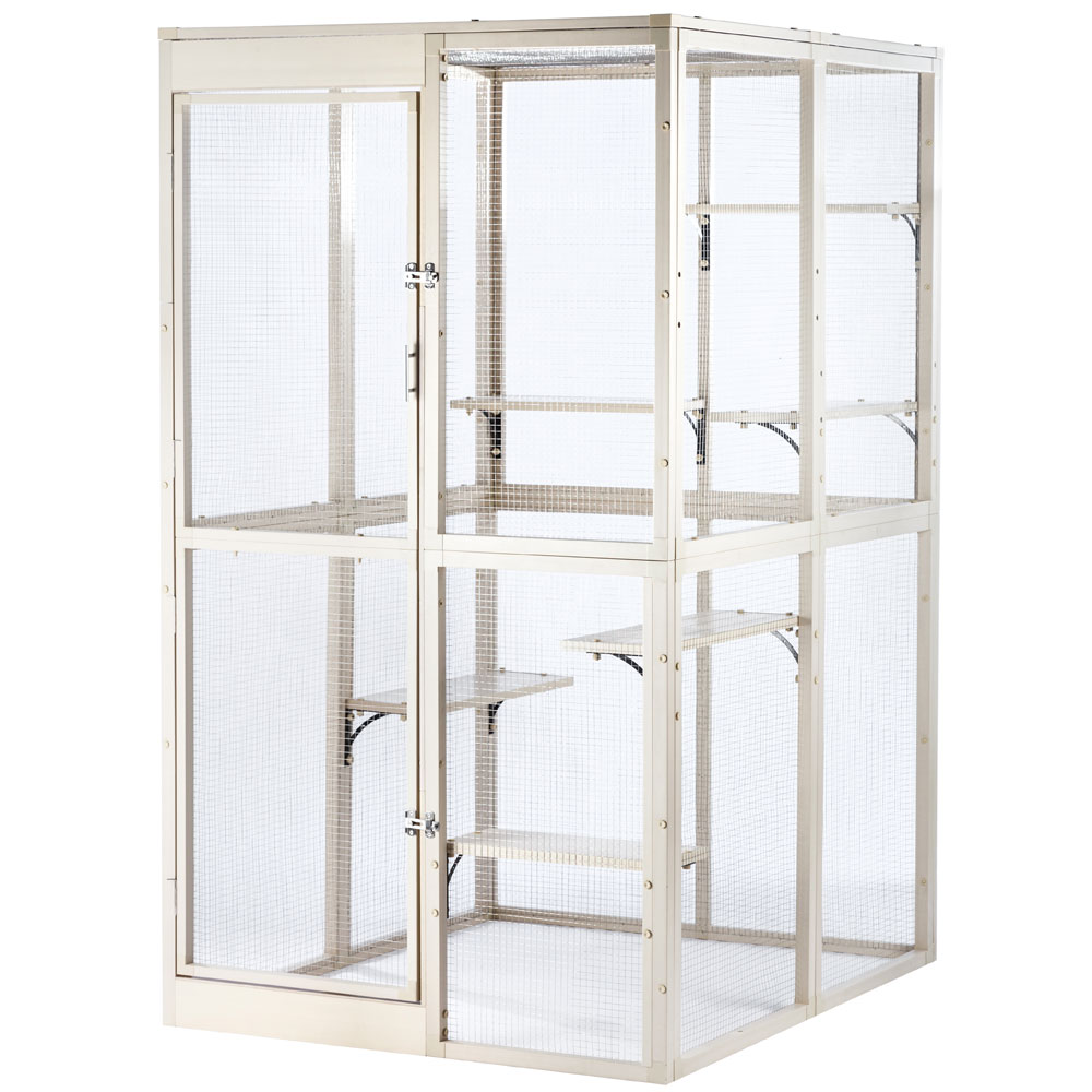 NEW-AGE-PET-KITTY-KATIO-PEN-MAPLE-51X42X75