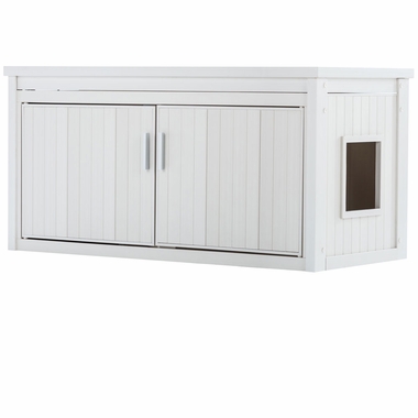 NEW-AGE-PET-LITTRLOO-BENCH-LITTRB-COVER-ANTQUEWHT-22X46X23