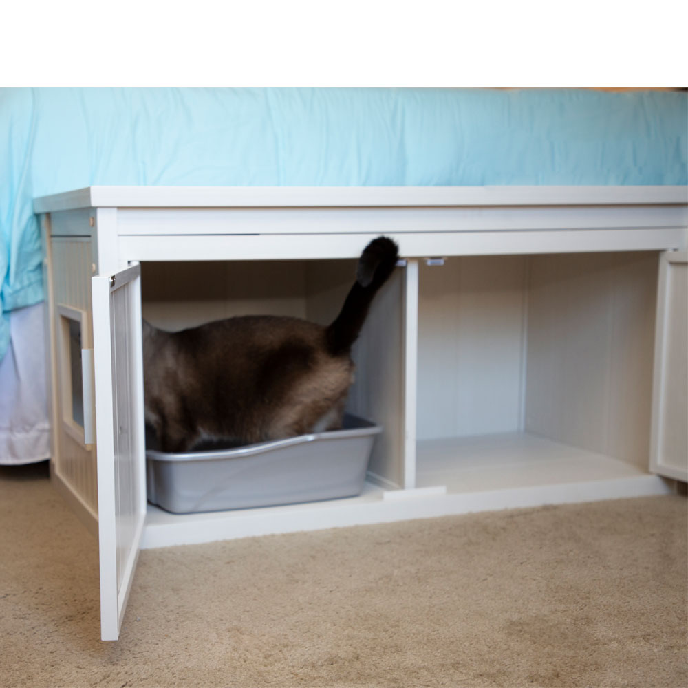 NEW-AGE-PET-LITTRLOO-BENCH-LITTRB-COVER-ANTQUEWHT-22X46X23