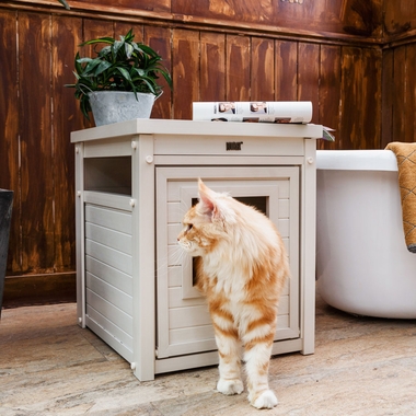 NEW-AGE-PET-LITTRLOO-LITTRB-COVRENDTBLE-ANTQUEWHT-23X18X22