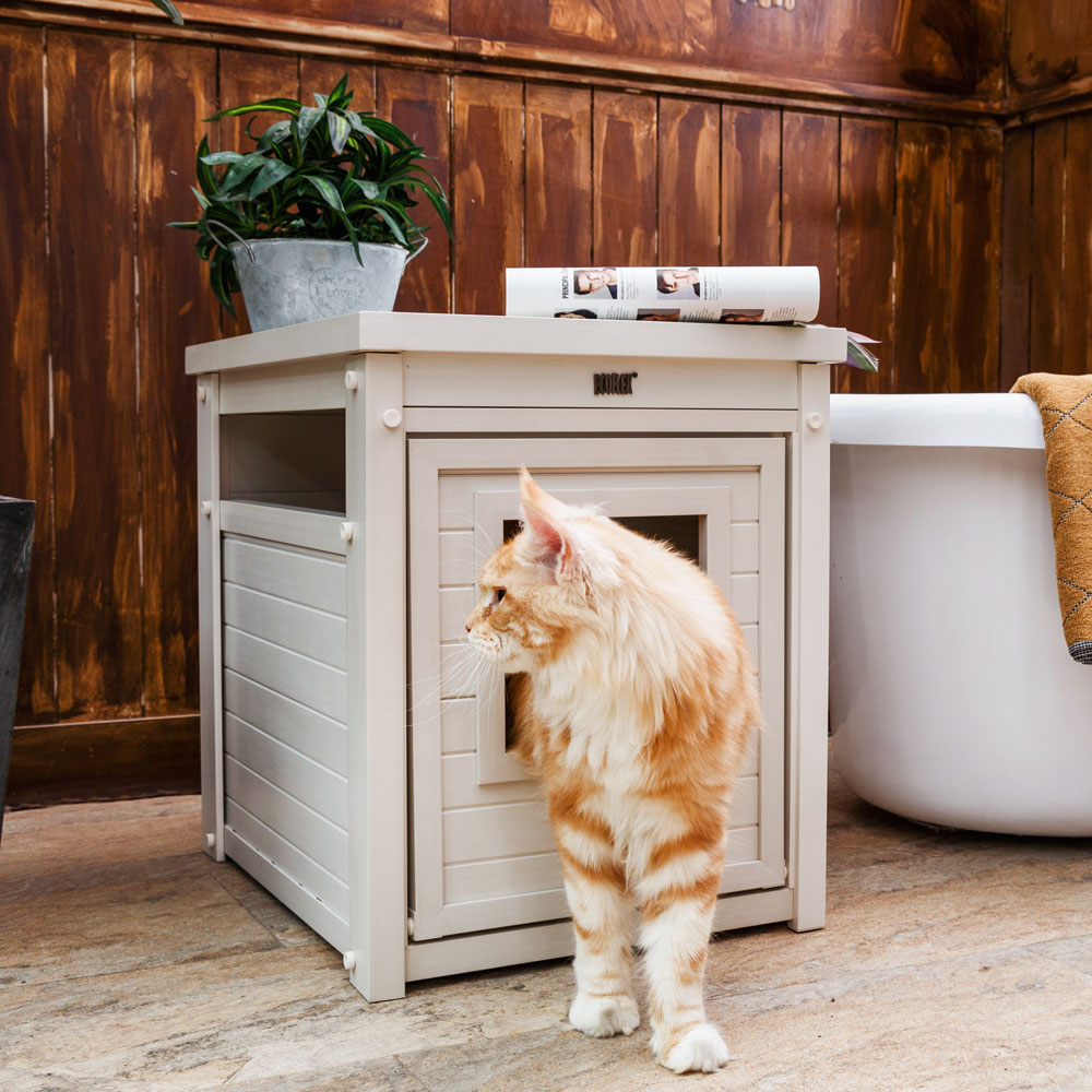 NEW-AGE-PET-LITTRLOO-LITTRB-COVRENDTBLE-ANTQUEWHT-23X18X22