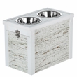 New Age Pet Piedmont Double Diner Elevated Dog Bowls & Storage Distressed - (21.26" L x 11.81" W x 15.40" H)