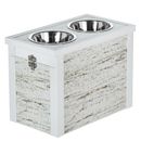 New Age Pet Piedmont Double Diner Elevated Dog Bowls & Storage Distressed - (21.26" L x 11.81" W x 15.40" H)
