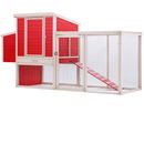 New Age Pet Sonoma Chicken Coop with Pen Red/Maple (29" L x 81.60" W x 41.70" H)
