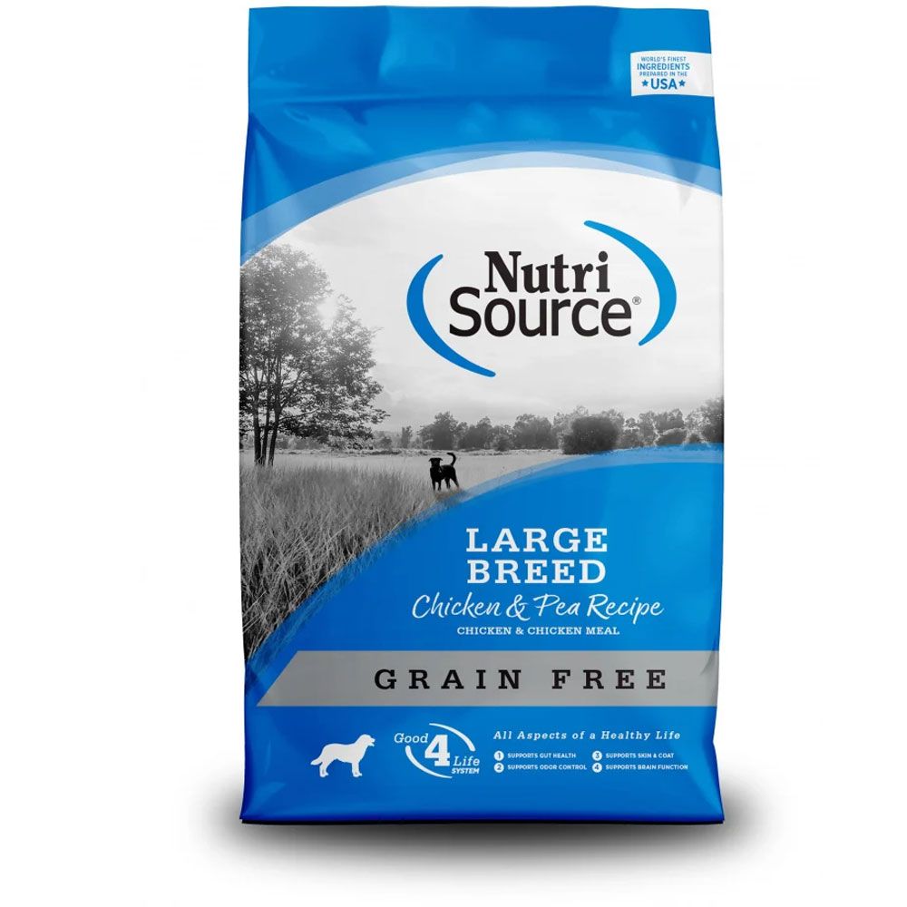 NutriSource Grain Free Large Breed Chicken & Pea Dry Dog Food, 30lb
