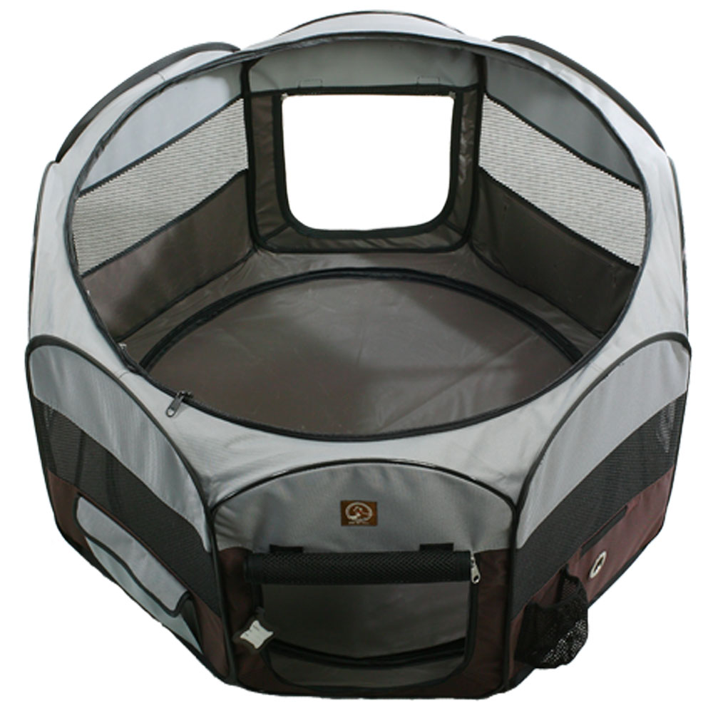 ONE4PETS-PORTABLE-PET-PLAYPEN-FUCHSIA-GREY-LARGE