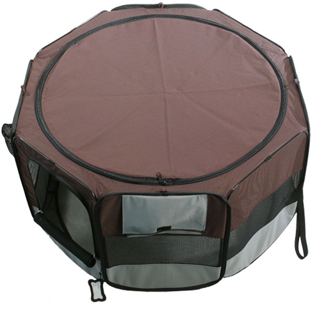 ONE4PETS-PORTABLE-PET-PLAYPEN-FUCHSIA-GREY-SMALL