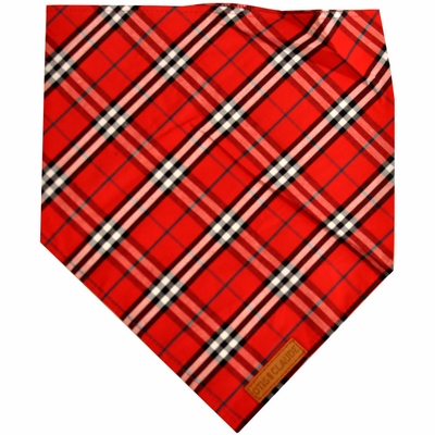 OTISCLAUDE-DOG-BANDANNA-WOOFBERRY-CHECK-PATTERN-LG-RED