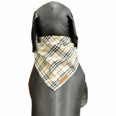 OTISCLAUDE-DOG-BANDANNA-WOOFBERRY-CHECK-PATTERN-LG-TAN