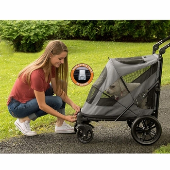 Pet Gear Excursion No-Zip Pet Stroller Dark Platinum